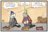 Cartoon: Armutsbericht (small) by Kostas Koufogiorgos tagged karikatur,koufogiorgos,illustration,cartoon,armutsbericht,bettler,obdachlosigkeit,armut,lottogewinn,reichtum,geld