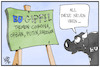 Cartoon: EU-Gipfel (small) by Kostas Koufogiorgos tagged karikatur,koufogiorgos,illustration,cartoon,virus,eu,gipfel,stier,corona,putin,erdogan,orban