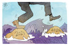 Cartoon: Jahreswechsel (small) by Kostas Koufogiorgos tagged karikatur,koufogiorgos,illustration,cartoon,omikron,jahreswechsel,wasser,pandemie,balance