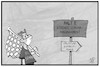 Cartoon: Maskenpflicht in München (small) by Kostas Koufogiorgos tagged karikatur,koufogiorgos,illustration,cartoon,münchen,corona,regeln,maske,supercup,budapest,umleitung,fussball,sport,verein,bayern