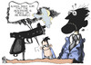 Cartoon: Mitt Romney (small) by Kostas Koufogiorgos tagged romney,usa,wahlkampf,schuss,mikrophon,präsident,kandidat,karikatur,kostas,koufogiorgos