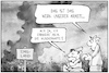 Cartoon: Moorbrand (small) by Kostas Koufogiorgos tagged karikatur,koufogiorgos,illustration,cartoon,moorbrand,emsland,bundeswehr,armee,militär,geschichte,alter,erinnerung,krieg,waffe,wunderwaffe