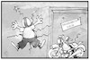 Cartoon: Motorradfahrer (small) by Kostas Koufogiorgos tagged karikatur,koufogiorgos,illustration,cartoon,motorrad,scheuer,verkehrsministerium,unfall,prüfung,verkehr