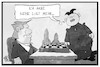 Cartoon: Nukleare Abrüstung (small) by Kostas Koufogiorgos tagged karikatur,koufogiorgos,illustration,cartoon,abrüstung,nordkorea,trump,spiel,gegner,usa,nuklear,atom,waffen,konflikt