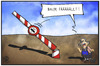 Cartoon: PKW-Maut (small) by Kostas Koufogiorgos tagged karikatur,koufogiorgos,illustration,cartoon,pkw,maut,timber,baum,baumfäller,eu,europa,schlagbaum