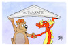 Cartoon: Russland und China (small) by Kostas Koufogiorgos tagged karikatur,koufogiorgos,russland,china,autokratie,stütze,bär,drache,säule