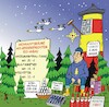 Cartoon: Am Puls der Zeit (small) by JotKa tagged weihnachsmärkte zeitgeist weihnachsbaum eier weihnachstmann gendern bio klima tourismus leuchtturm möwen tannen fisch