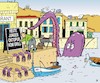 Cartoon: Oktopus (small) by JotKa tagged oktopus,tintenfisch,restaurant,grill,essen,trinken,meer,sonne,urlaub,natur,rache,mutter,kind,gastwirt,freizeit,ferien,mittelmeer