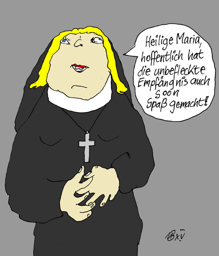 Cartoon: Unbefleckte Empfängnis (medium) by Marbez tagged maria,unbefleckte,empfängnis