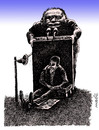 Cartoon: politician and poor man (small) by Medi Belortaja tagged politician,poor,man,speech,meeting