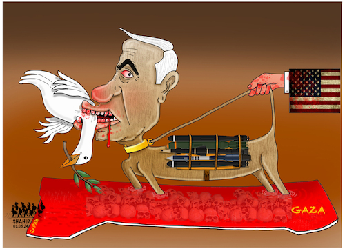 Cartoon: Stop the genocide! (medium) by Shahid Atiq tagged palestine