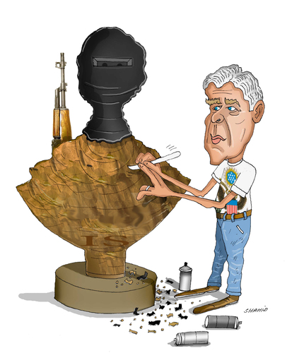 Cartoon: The ISIS Maker (medium) by Shahid Atiq tagged afghanistan,kabul,isis,terrorism,taliban