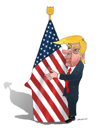 Cartoon: Trump Hypocrisy (medium) by Shahid Atiq tagged afghanistan,kabul,syria,iran,switzerland,schweiz,usa,france,football,safi,cartooneu,uk