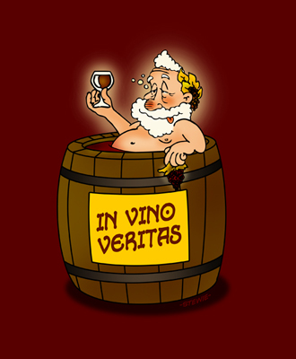 Cartoon: In Vino Veritas (medium) by stewie tagged wine,wein