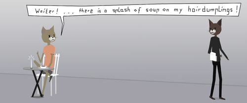 Cartoon: hairdumpling (medium) by Bonville tagged bonville,diner,soup,hair,dumpling