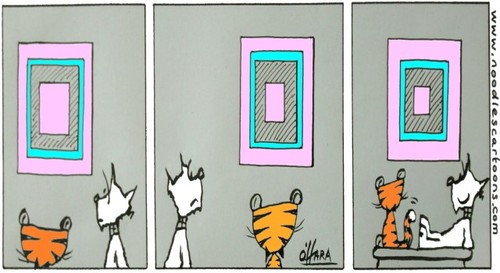 Cartoon: Marcel approves!. (medium) by noodles cartoons tagged art,modern,dog,cartoon,fun,cat