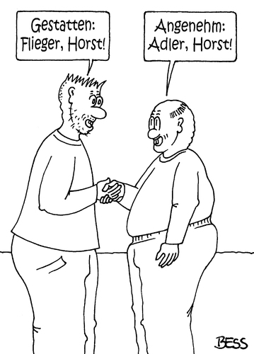 Cartoon: Gestatten... (medium) by besscartoon tagged männer,name,adlerhorst,fliegerhorst,bess,besscartoon