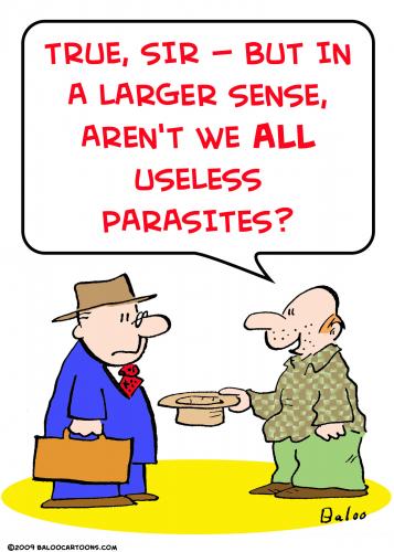 Cartoon: panhandler useless parasites (medium) by rmay tagged panhandler,useless,parasites