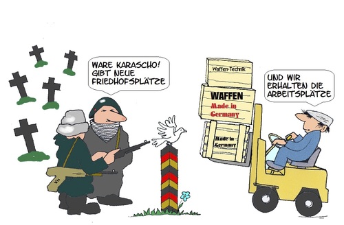 Cartoon: Waffen Export (medium) by Retlaw tagged waffen