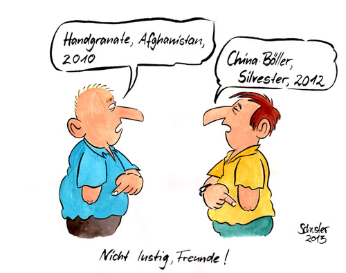 Cartoon: Bitte nicht machmachen! (medium) by Mario Schuster tagged karikatur,cartoon,mario,schuster,silvester,böller,knaller