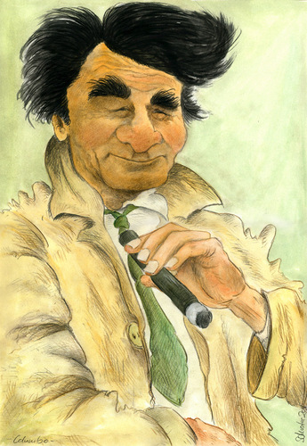 Cartoon: Columbo (medium) by Mario Schuster tagged karikatur,cartoon,mario,schuster,columbo,peter,falk