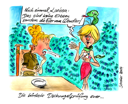 Cartoon: Dschungelcamp (medium) by Mario Schuster tagged karikatur,cartoon,mario,schuster,dschungelcamp,larissa