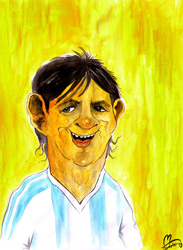 Cartoon: Lionel Messi (medium) by Mario Schuster tagged lionel,messi,fußball,argentinien,soccer,football,wm,worldcup,portrait,porträt,caricature,karikatur