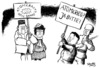 Cartoon: Demonstranten mit Ausstrahlung (small) by Mario Schuster tagged karikatur,cartoon,mario,schuster,nordkorea,demo,kim,jung,il,atom,kraft,krieg