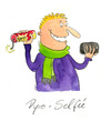 Cartoon: Pyro-Selfie (small) by Mario Schuster tagged karikatur,cartoon,silvester,mario,schuster