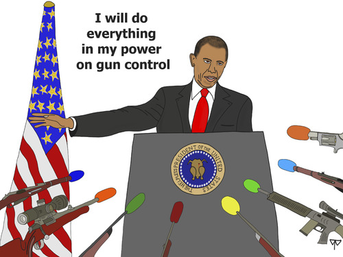 Cartoon: gun control (medium) by thalasso tagged obama,gun,control,nra,rifle,guns,shooting,rampage,newtown,massacre