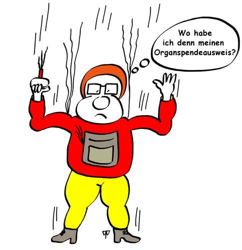 Cartoon: Plan B (medium) by thalasso tagged fallschirm,reißleine,organspender,organ,donor,card,alternative,unglück