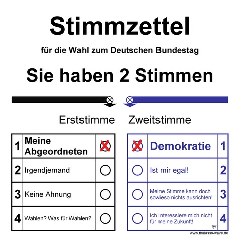 Cartoon: Wählen gehen! (medium) by thalasso tagged wahlen,bundestag,2013,stimmzettel,kandidaten,stimmen,parteien,demokratie
