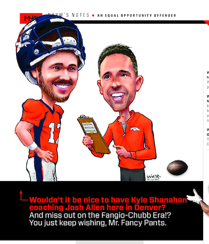 Cartoon: Denver Bronco Hiring Misses (medium) by karlwimer tagged sports,cartoon,denver,broncos,american,football,nfl,karl,wimer,athletics