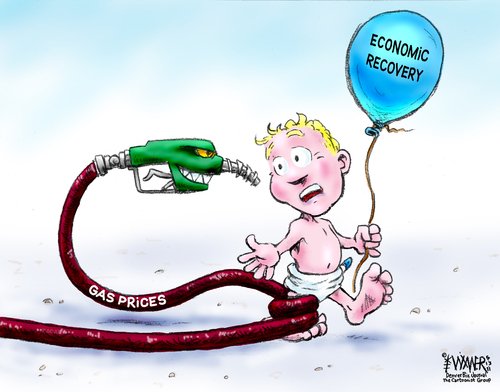 Cartoon: Gas Price Gotcha (medium) by karlwimer tagged gas,oil,economy,recession,business