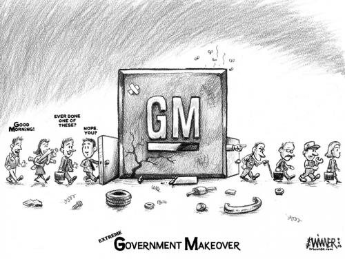 Cartoon: Government Makeover (medium) by karlwimer tagged gm,general,motors,auto,car,industry,government,bankruptcy