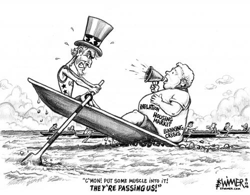 Cartoon: Uncle Sam Crew Race (medium) by karlwimer tagged world,economics,uncle,sam,crew,olympics,karl,wimer
