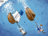 Cartoon: Anchors (small) by karlwimer tagged football,business,greece,usa,tebow,ships,eu,euro,broncos,ark