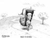 Cartoon: Bernanke Back to School (small) by karlwimer tagged bernanke,economy,federal,reserve,fed,school,backpack,obama