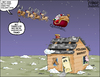 Cartoon: Christmas Housing Flyover (small) by karlwimer tagged santa business flyover christmas housing roof usa