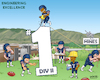 Cartoon: Engineering Football Success (small) by karlwimer tagged american,football,usa,colorado,school,of,mines,college,rankings,engineering,orediggers,sports,cartoon