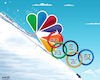 Cartoon: NBC Peacock Downhill Slide (small) by karlwimer tagged winter,olympics,sports,cartoon,illustration,nbc,peacock,china,russia,cheating,scandal,tv,ratings,karl,wimer