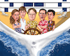 Cartoon: The Office on Cruise (small) by karlwimer tagged the,office,usa,america,dwight,schrute,michael,scott,ryan,young,pam,beesly,jim,halpert,television,cruise,ship