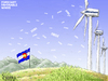 Cartoon: Vestas Good Wind (small) by karlwimer tagged vestas,wind,windfarm,turbines,colorado,economy,business,jobs,employment