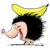 Cartoon: frohlockender Igel (small) by droigks tagged comic,cartoon,igel,futter,fressen,banane,droigks,wohlgefuehl,nahrung,schmaus,sattgefressen,freude,gute,laune,sammeln
