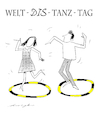 Cartoon: WELT-DIS-TANZ-TAG (small) by droigks tagged welttanztag,corona,covid,virus,epidemie,pandemie,seuche,feiertag,tanz,einschränkung,abstand