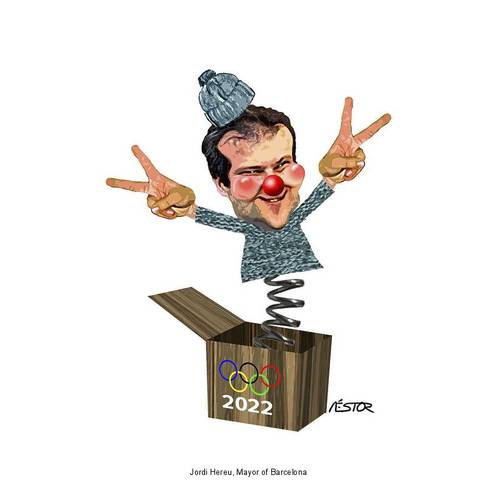 Cartoon: Jordi Hereu (medium) by nestormacia tagged hereu,mayor,alcalde,humor,caricature,clown