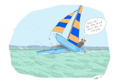 Cartoon: Untrennbar 2 (medium) by darkplanet tagged sailing,katamaran,storm,wind,sea,sailing,katamaran,storm,wind,sea