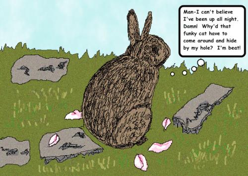 Cartoon: Backyard Bunny Meditation (medium) by Tzod Earf tagged comic,bunny