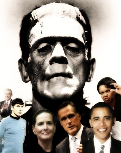 Cartoon: Frankenstein Family Portrait (medium) by Tzod Earf tagged caricature,photo,manipulation