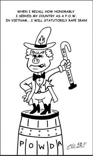 Cartoon: Mac Cane Powda-Keg (medium) by Tzod Earf tagged mac,cane,cartoon,ten,horn,candidate